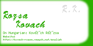 rozsa kovach business card